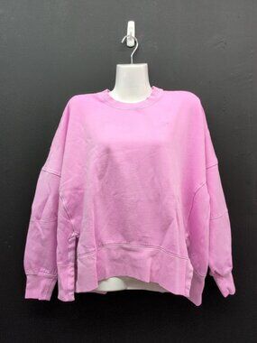 Victoria Secret Pink Campus Fleece Tunic Crew Neck Sweatshirt Size Small Pink
